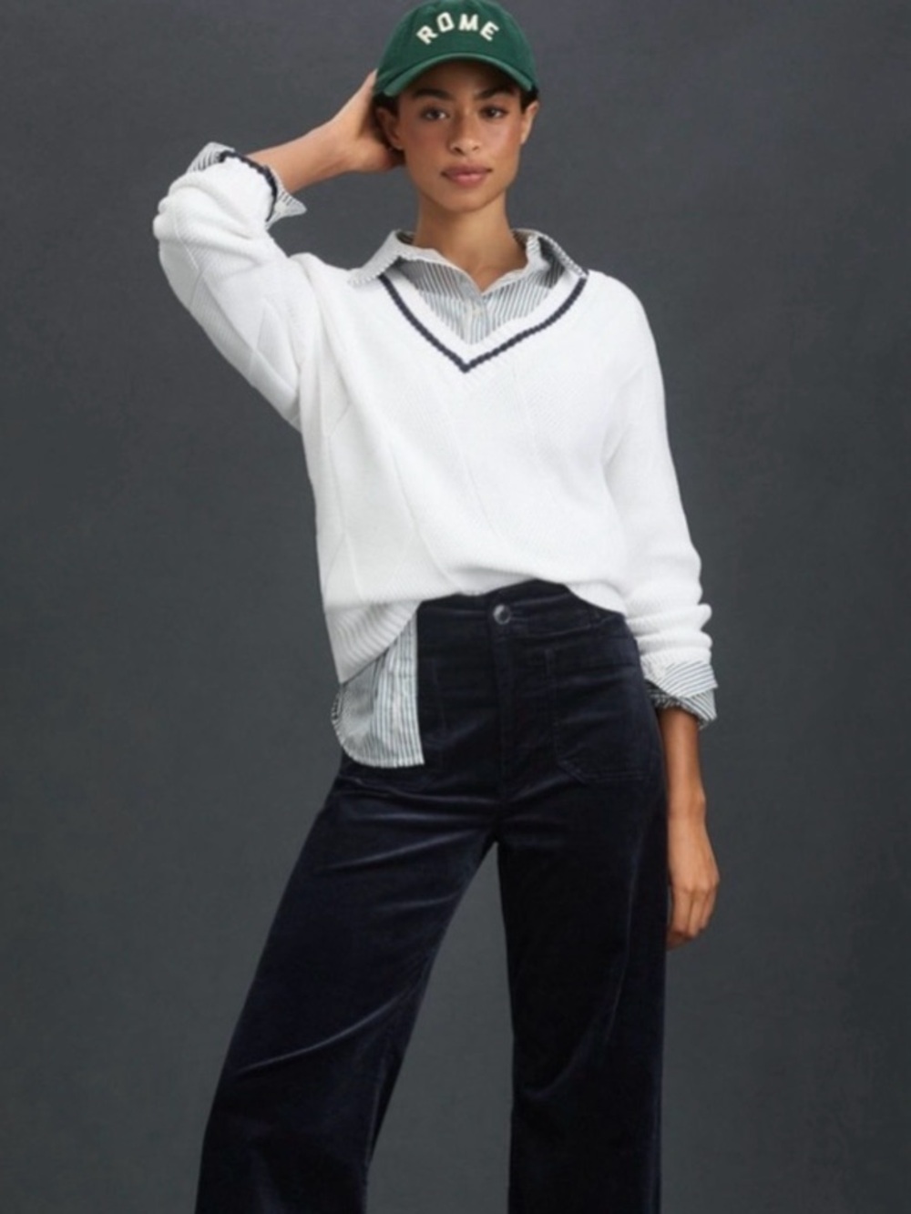 House of Harlow white v neck sweater
